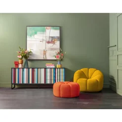 Sitzbänke|KARE Design Hocker Peppo Lounge Orange O80Cm