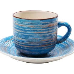 Geschirr & Tischaccessoires|KARE Design Kaffeetasse Swirl Blau (2/Set)
