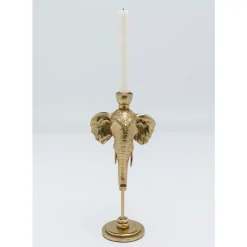 Kerzenständer & Laternen|KARE Design Kerzenständer Elephant Head Gold 36Cm