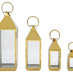 Kerzenständer & Laternen|KARE Design Laterne Giardino Gold (4/Set)
