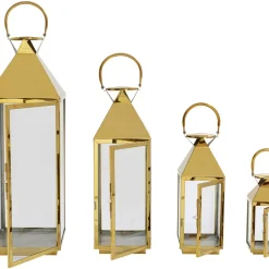 Kerzenständer & Laternen|KARE Design Laterne Giardino Gold (4/Set)