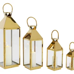 Kerzenständer & Laternen|KARE Design Laterne Giardino Gold (4/Set)