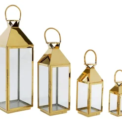 Kerzenständer & Laternen|KARE Design Laterne Giardino Gold (4/Set)