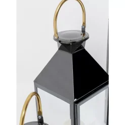 Kerzenständer & Laternen|KARE Design Laterne Giardino Schwarz Gold (4/Set)