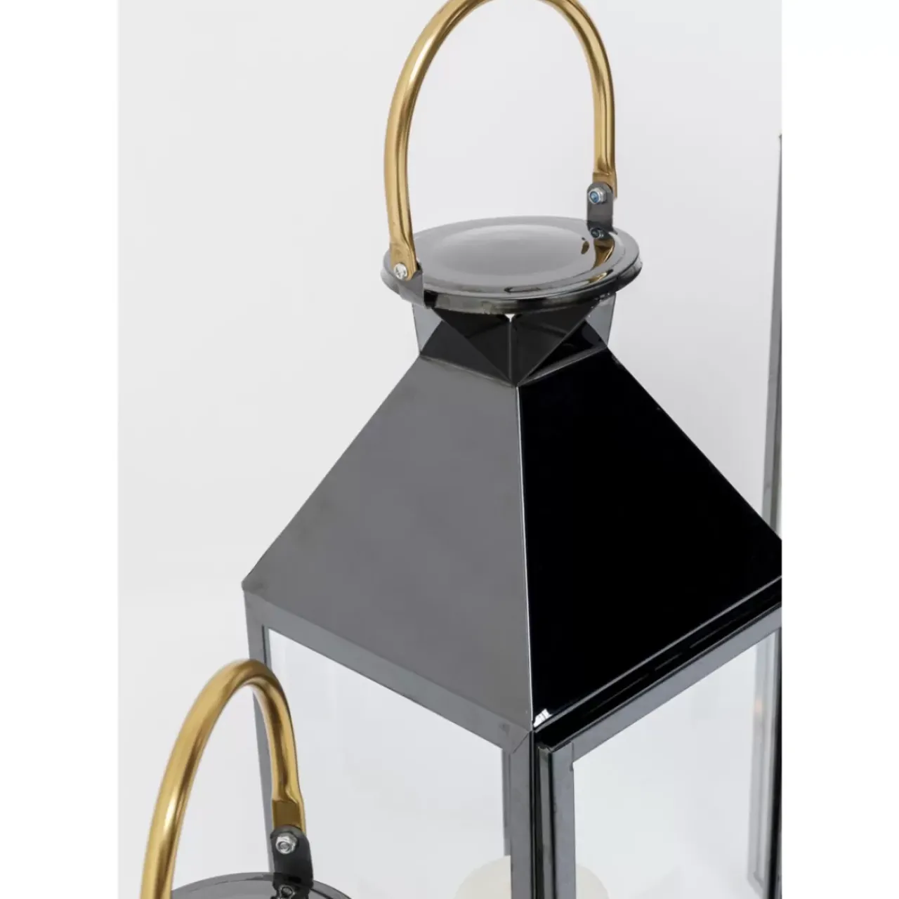 Kerzenständer & Laternen|KARE Design Laterne Giardino Schwarz Gold (4/Set)