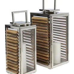 Kerzenständer & Laternen|KARE Design Laterne Lamella (2/Set)