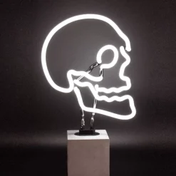 Leuchtobjekte|KARE Design Neon Leuchtdekoration Auf Betonsockel "Skull"