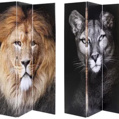 Paravents|KARE Design Paravent King Lion Vs Cat Girl 120X180Cm