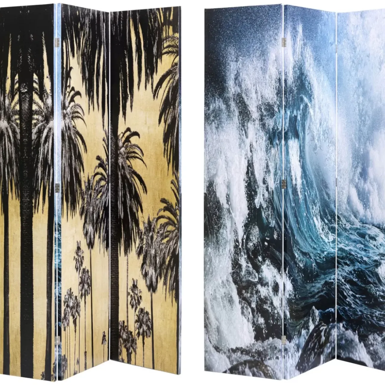 Paravents|KARE Design Paravent Triptychon Wave Vs Palms 120X180Cm