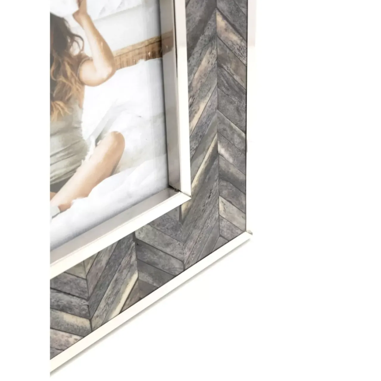 Deko & Geschenkartikel|KARE Design Rahmen Chevron Grau 13X18
