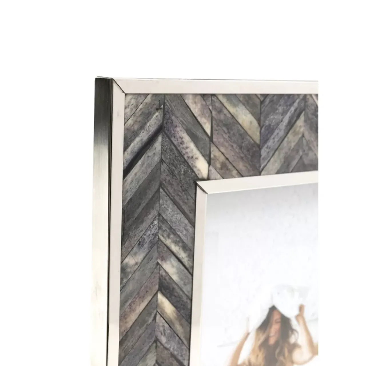 Deko & Geschenkartikel|KARE Design Rahmen Chevron Grau 13X18