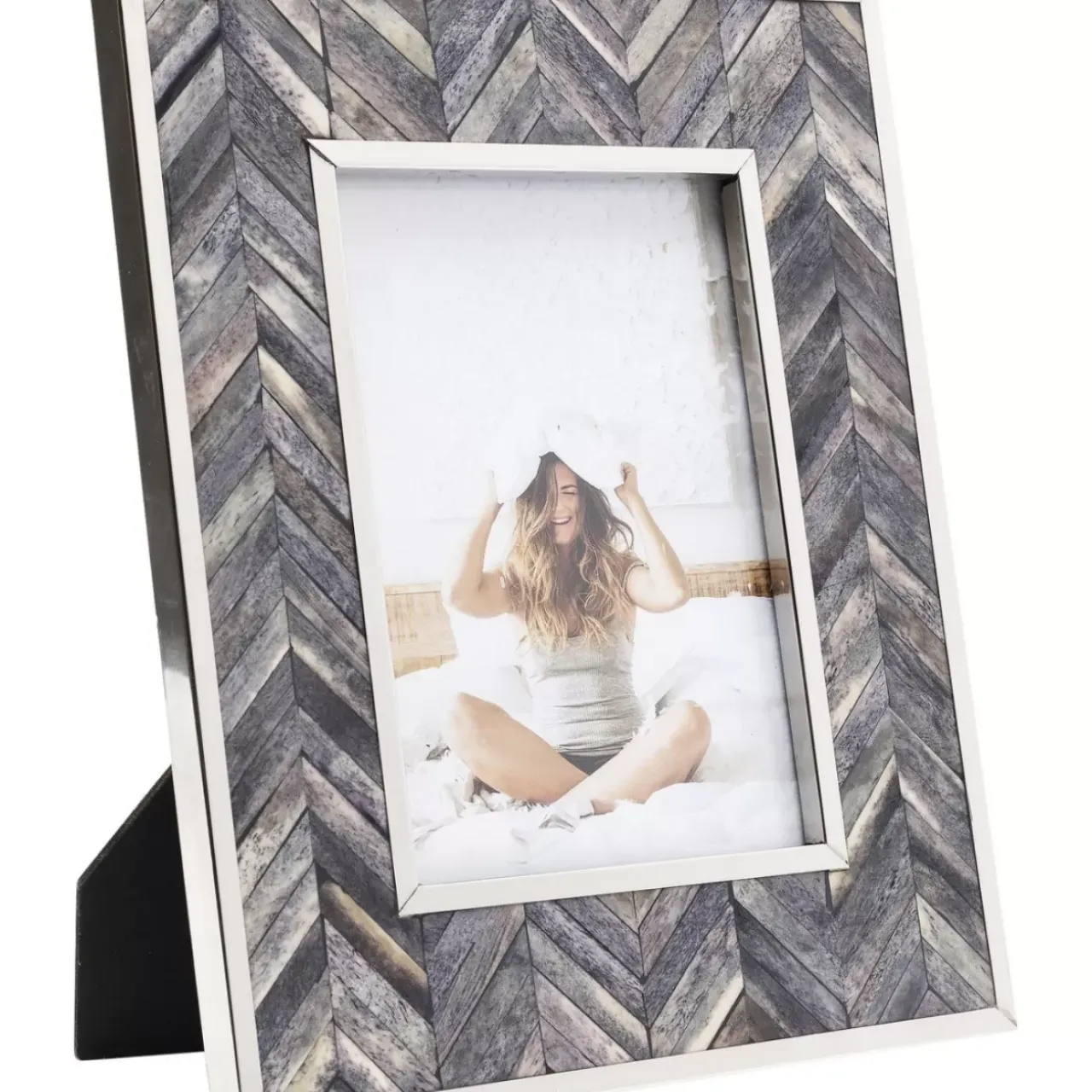 Deko & Geschenkartikel|KARE Design Rahmen Chevron Grau 13X18