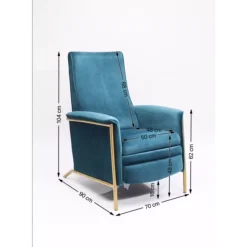 Sessel|KARE Design Relaxsessel Lazy Velvet Blau