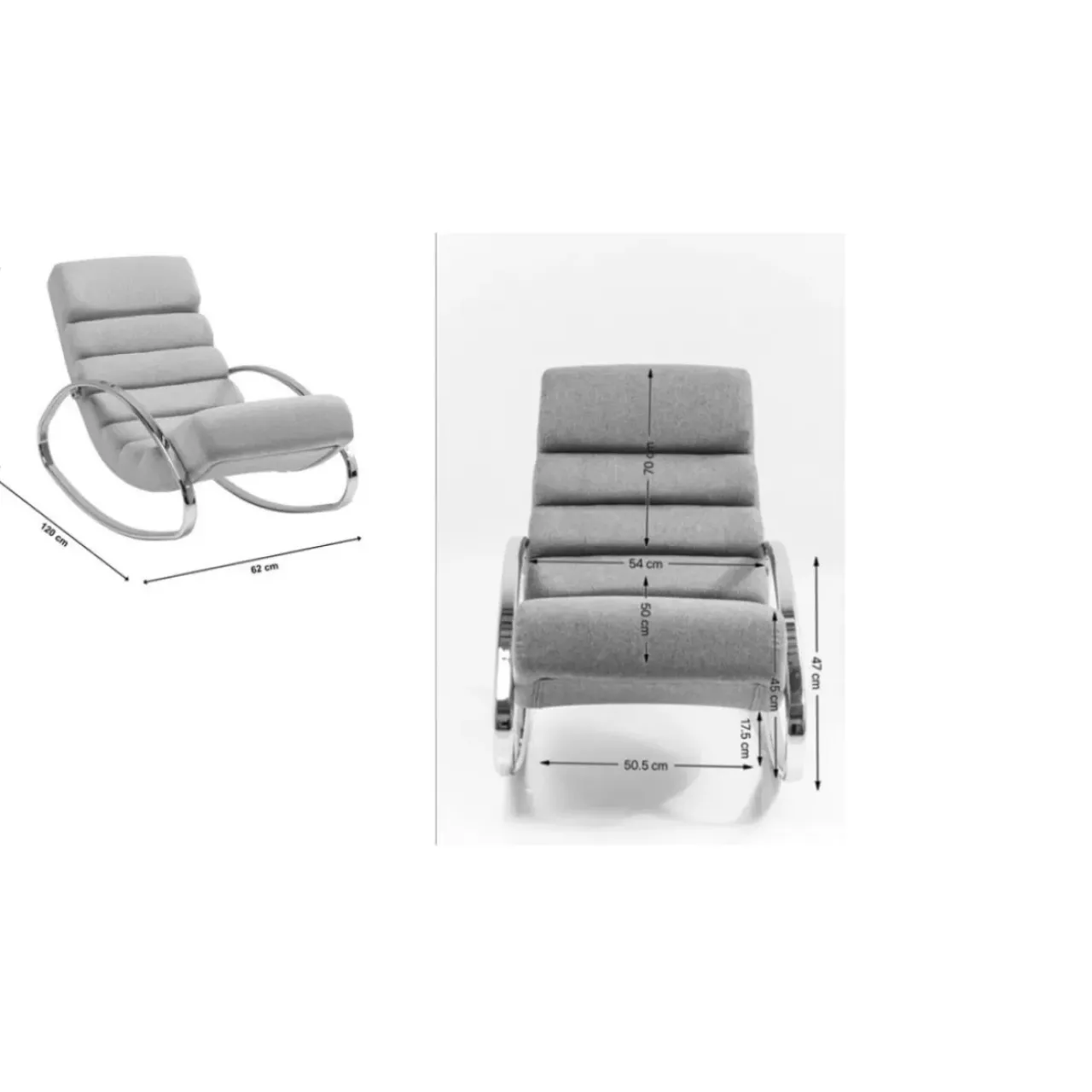 Sessel|KARE Design Schaukelsessel Manhattan Grau-Beige