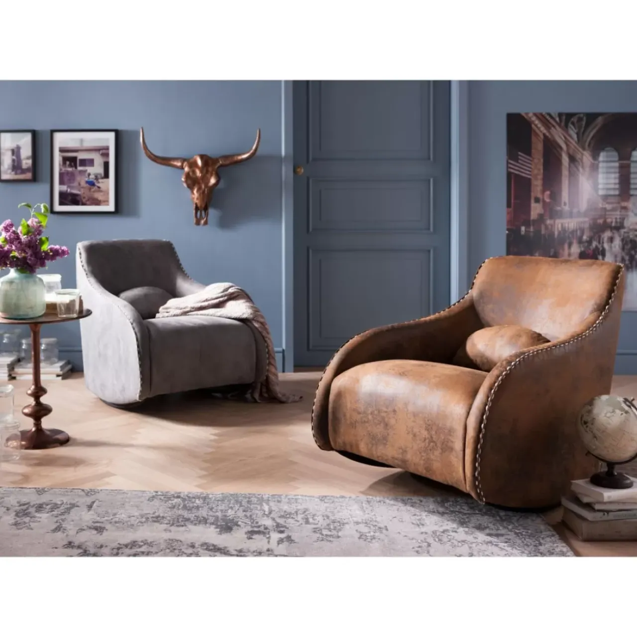 Sessel|KARE Design Schaukelsessel Swing Ritmo Vintage Grey
