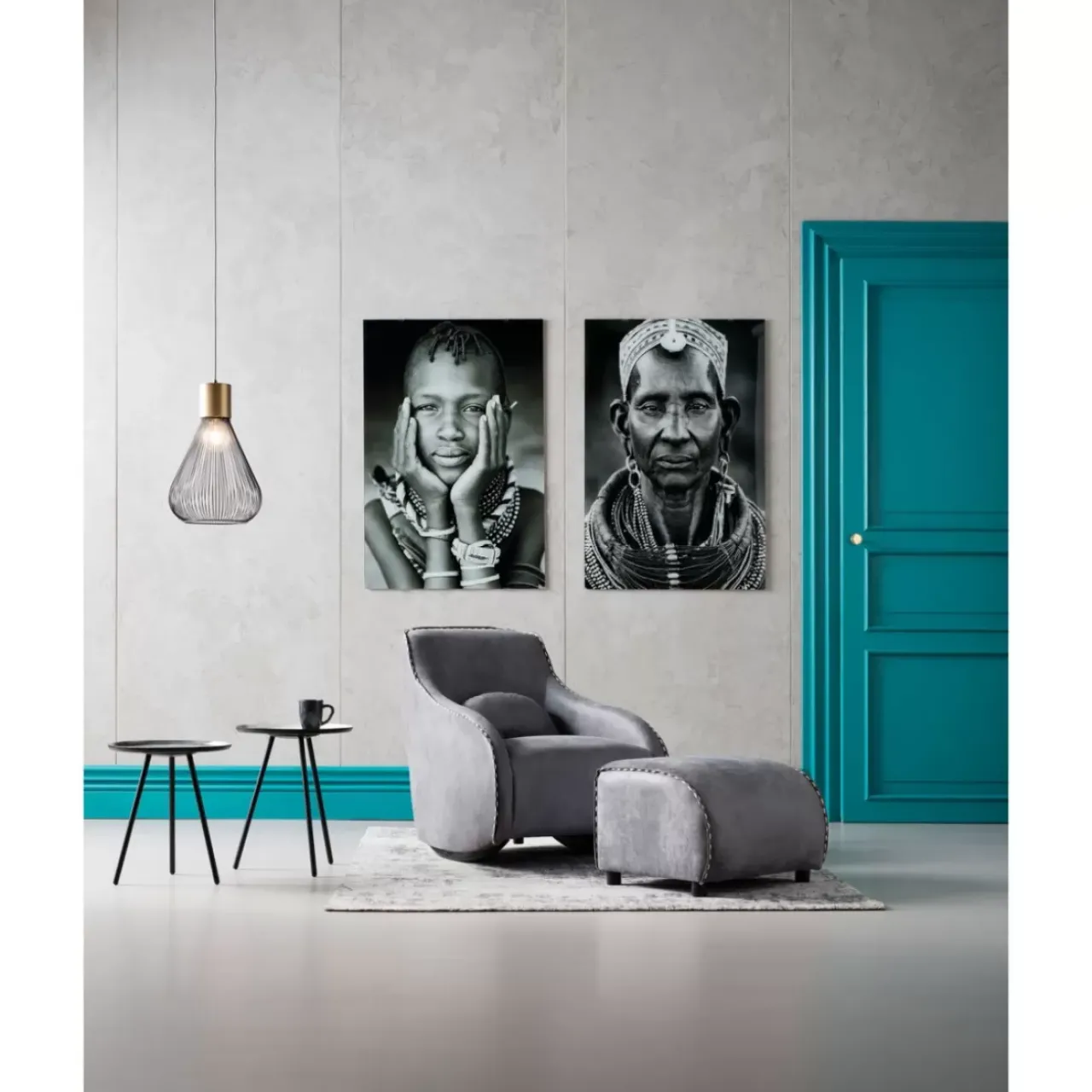Sessel|KARE Design Schaukelsessel Swing Ritmo Vintage Grey
