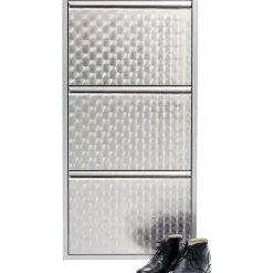 Kleinmöbel & Sonstiges|KARE Design Schuhkipper Caruso 3-Er Silber/Geflext