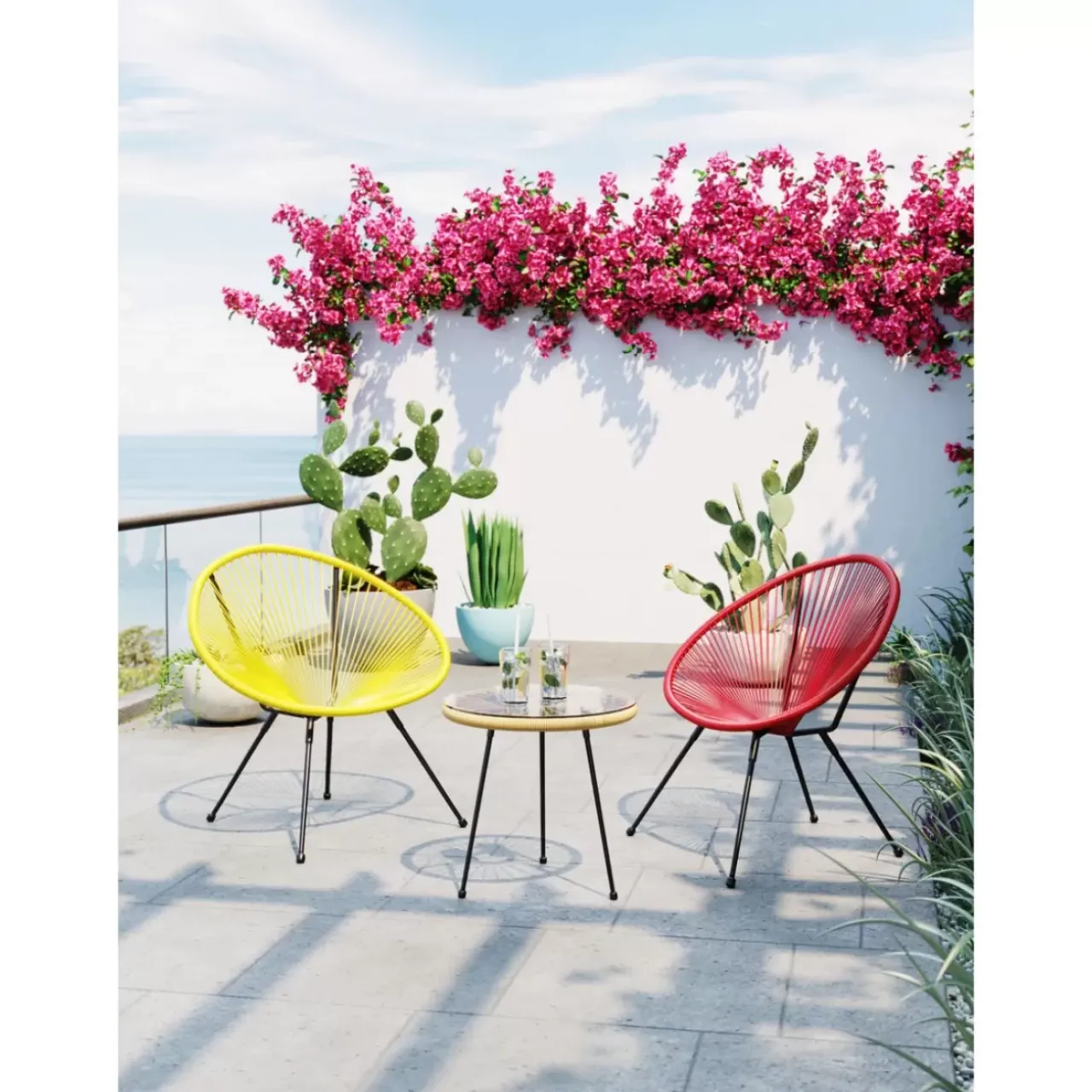 Outdoormöbel|KARE Design Sessel Acapulco Gelb