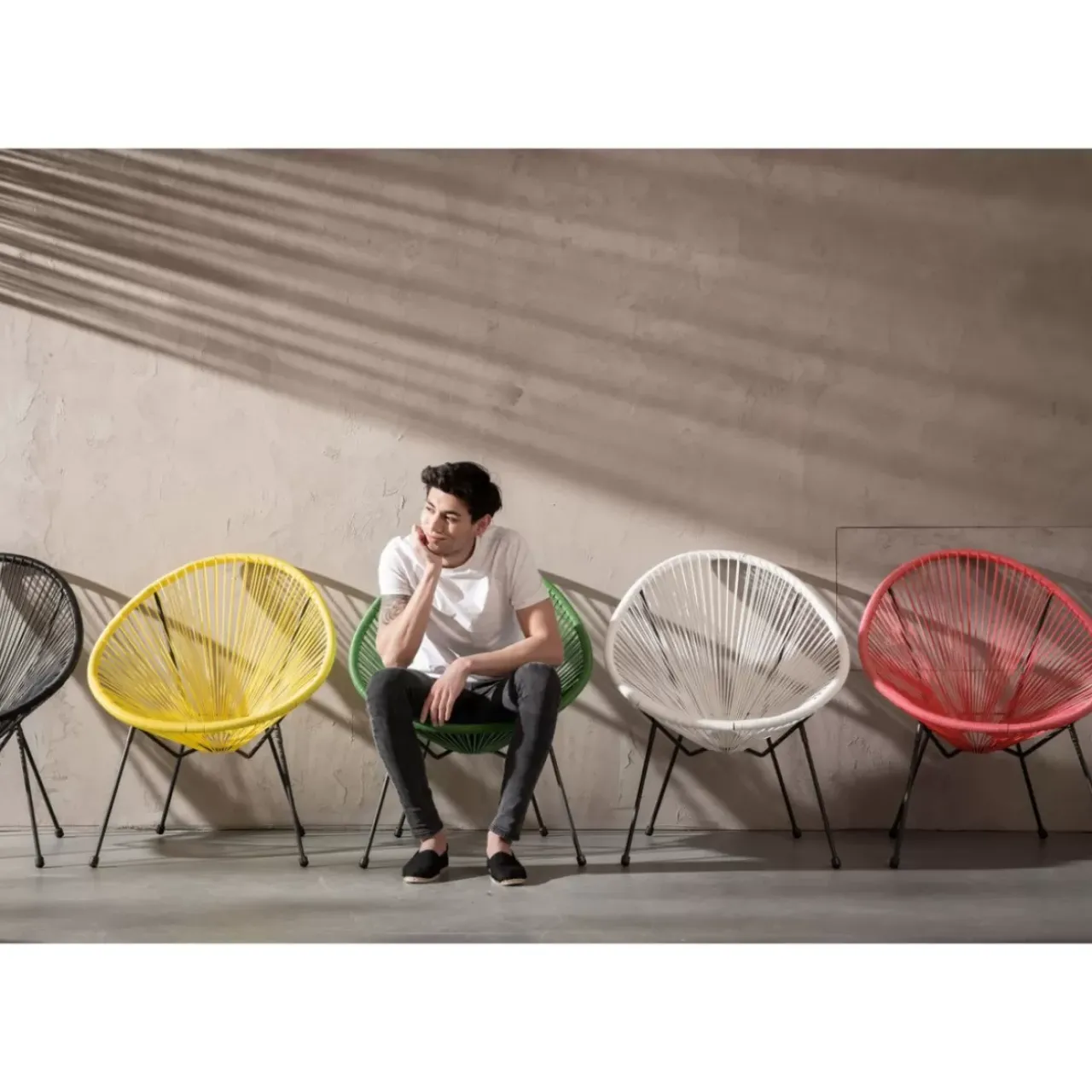 Outdoormöbel|KARE Design Sessel Acapulco Gelb