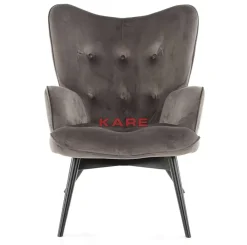 Sessel|KARE Design Sessel Black Vicky Velvet Grau