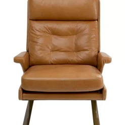 Sessel|KARE Design Sessel Mit Hocker Breno Braun
