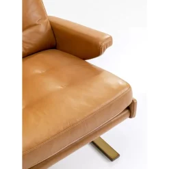Sessel|KARE Design Sessel Mit Hocker Breno Braun