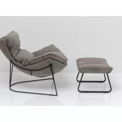 Sessel|KARE Design Sessel Mit Hocker Snuggle Grau (2/Tlg)