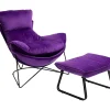 Sessel|KARE Design Sessel Mit Hocker Snuggle Lila (2/Tlg)