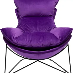 Sessel|KARE Design Sessel Mit Hocker Snuggle Lila (2/Tlg)