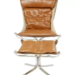 Sessel|KARE Design Sessel Mit Hocker Washington Braun