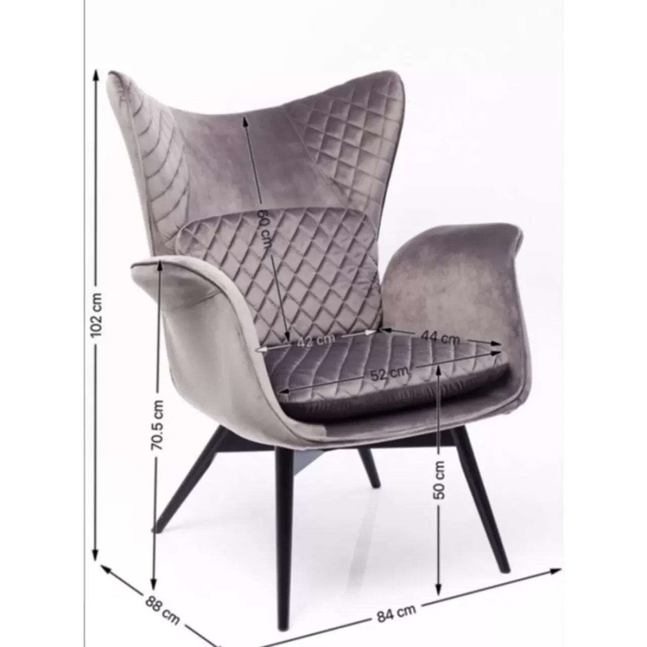 Sessel|KARE Design Sessel Tudor Velvet Silbergrau