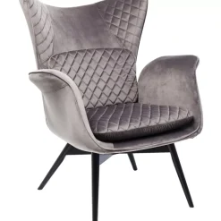 Sessel|KARE Design Sessel Tudor Velvet Silbergrau