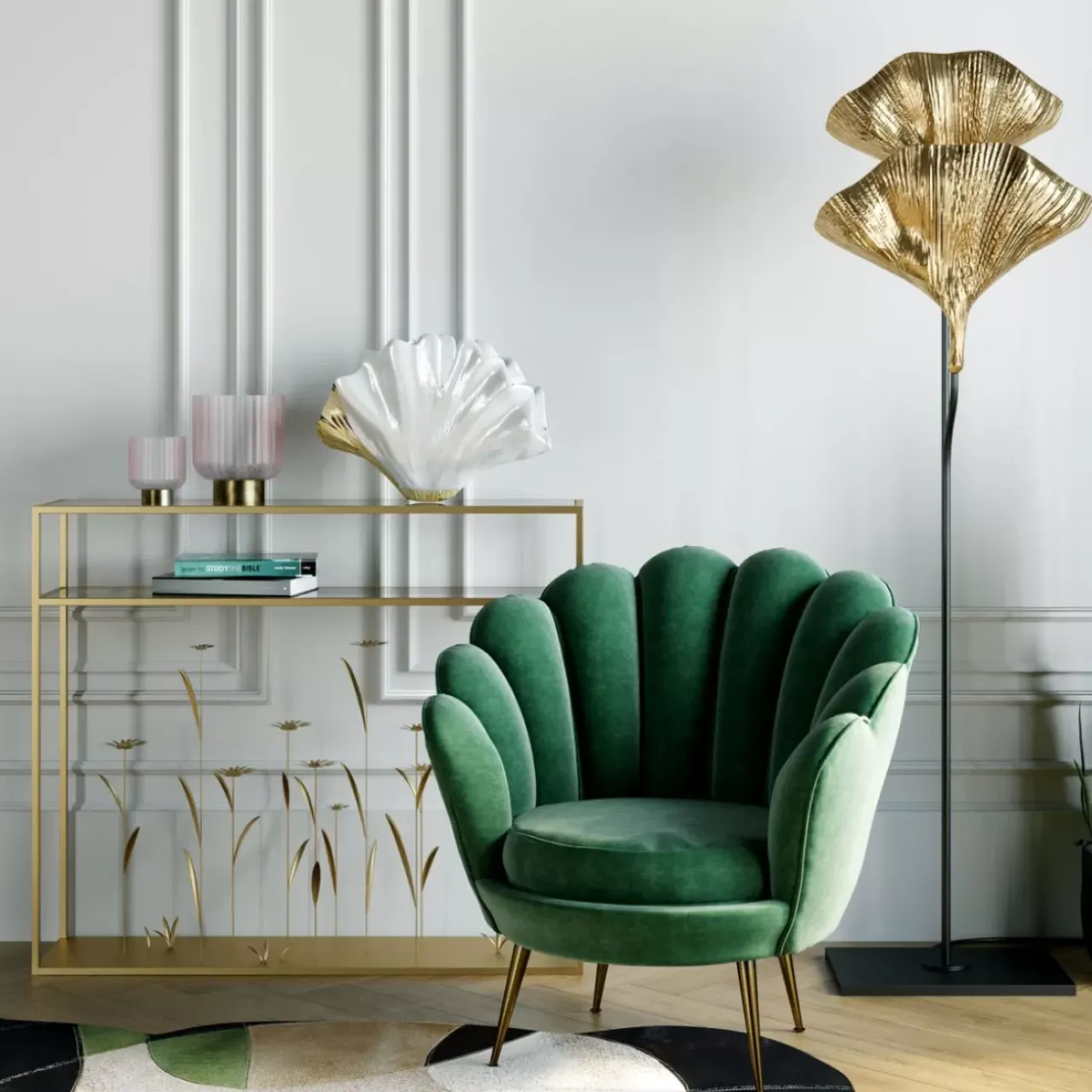 Sessel|KARE Design Sessel Water Lily Dunkel Grun