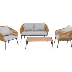 Outdoormöbel|KARE Design Sitzgruppe Elba Quattro Natur (4/Tlg.)