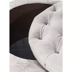 Sitzbänke|KARE Design Sitztruhe Desire Rund Silbergrau