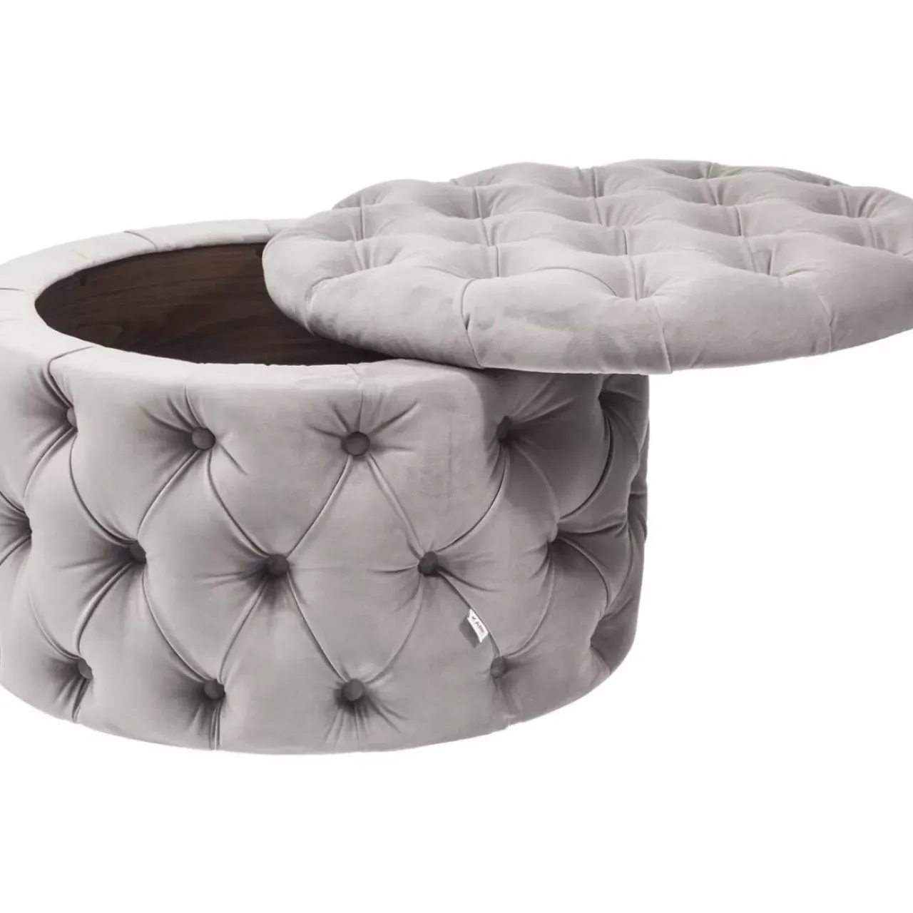 Sitzbänke|KARE Design Sitztruhe Desire Rund Silbergrau