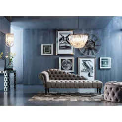 Sitzbänke|KARE Design Sitztruhe Desire Rund Silbergrau