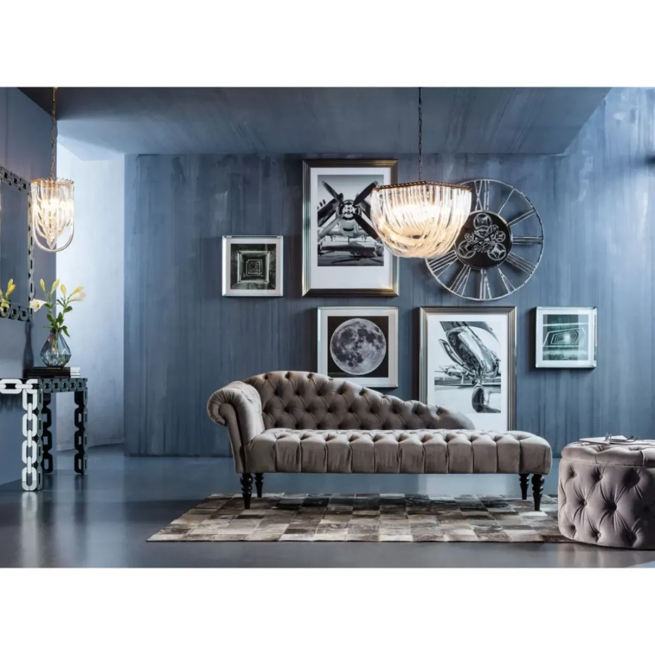 Sitzbänke|KARE Design Sitztruhe Desire Rund Silbergrau