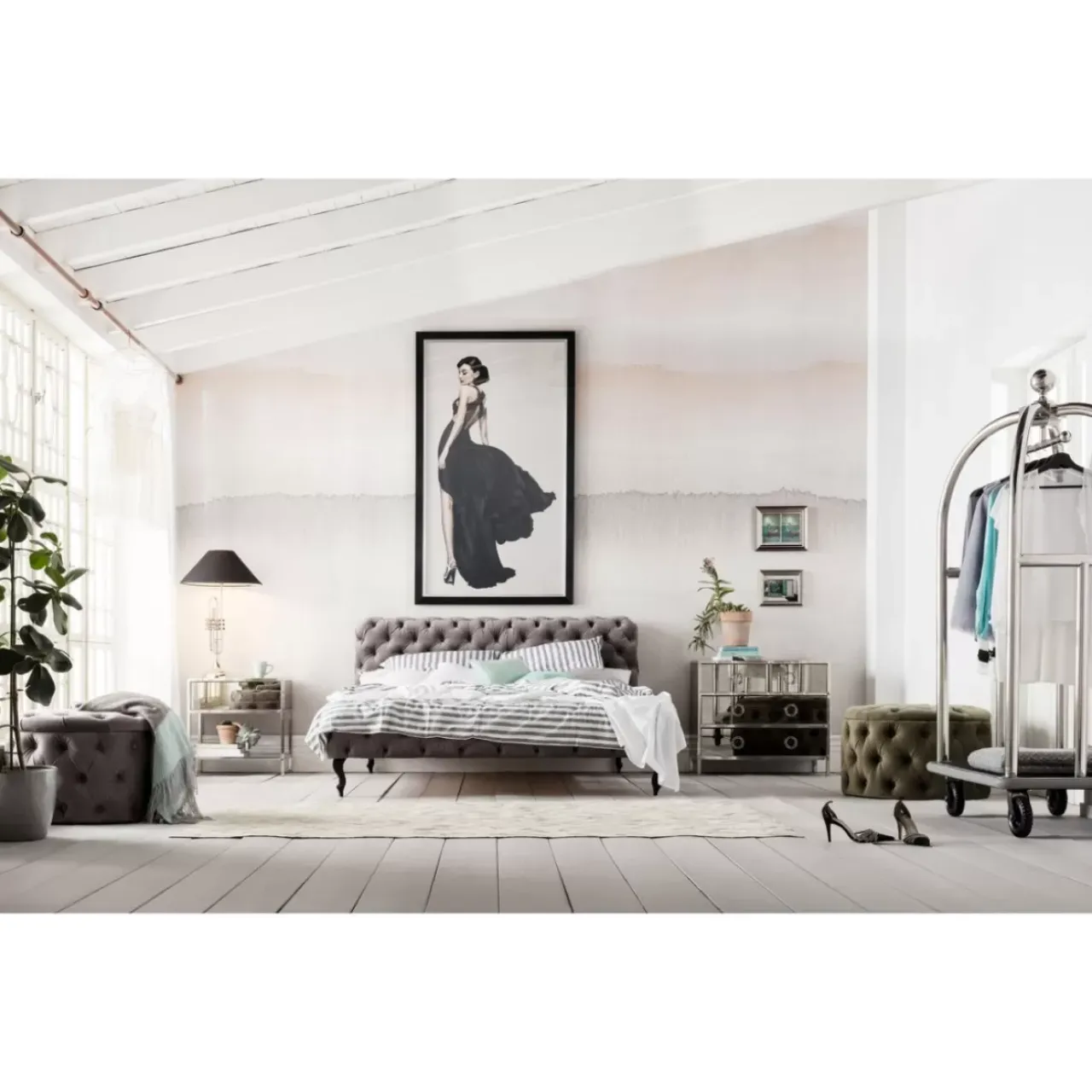 Sitzbänke|KARE Design Sitztruhe Desire Rund Silbergrau