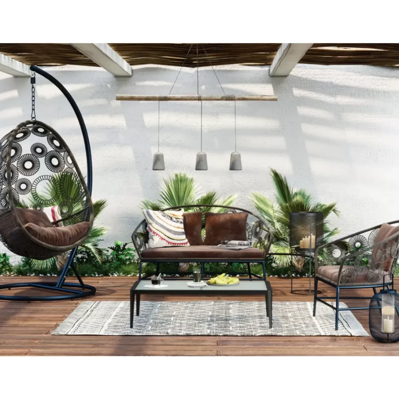 Outdoormöbel|KARE Design Sofa Ibiza Braun