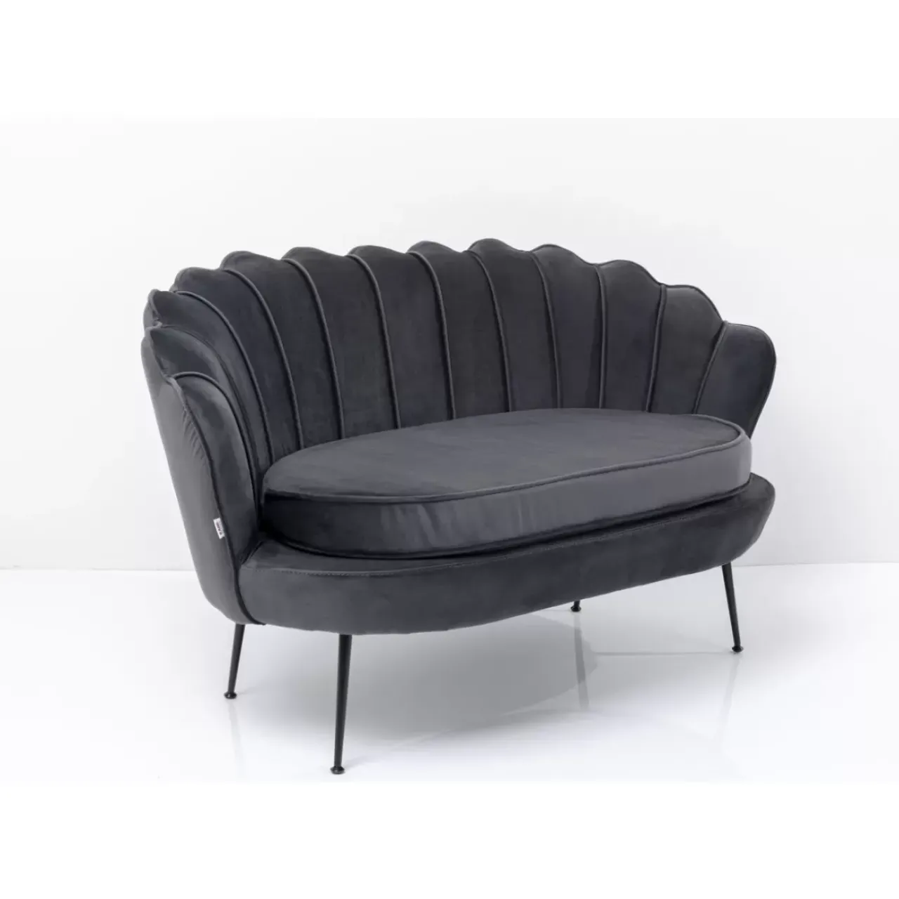 Sofas & Couches|KARE Design Sofa Water Lily 2-Sitzer Black Grau