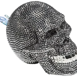 Deko & Geschenkartikel|KARE Design Spardose Skull Crystal Silver