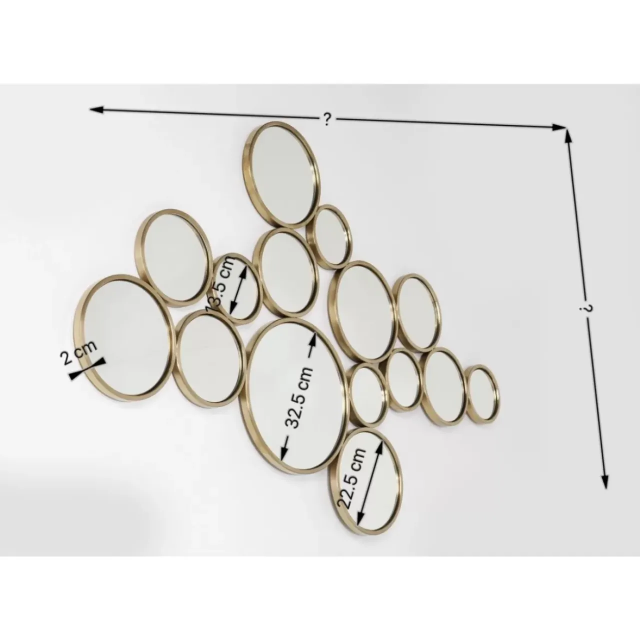 Spiegel|KARE Design Spiegel Bubbles Messing 183X93Cm