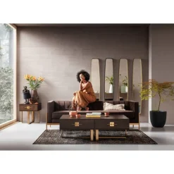 Spiegel|KARE Design Spiegel Clip Brass 32X177Cm