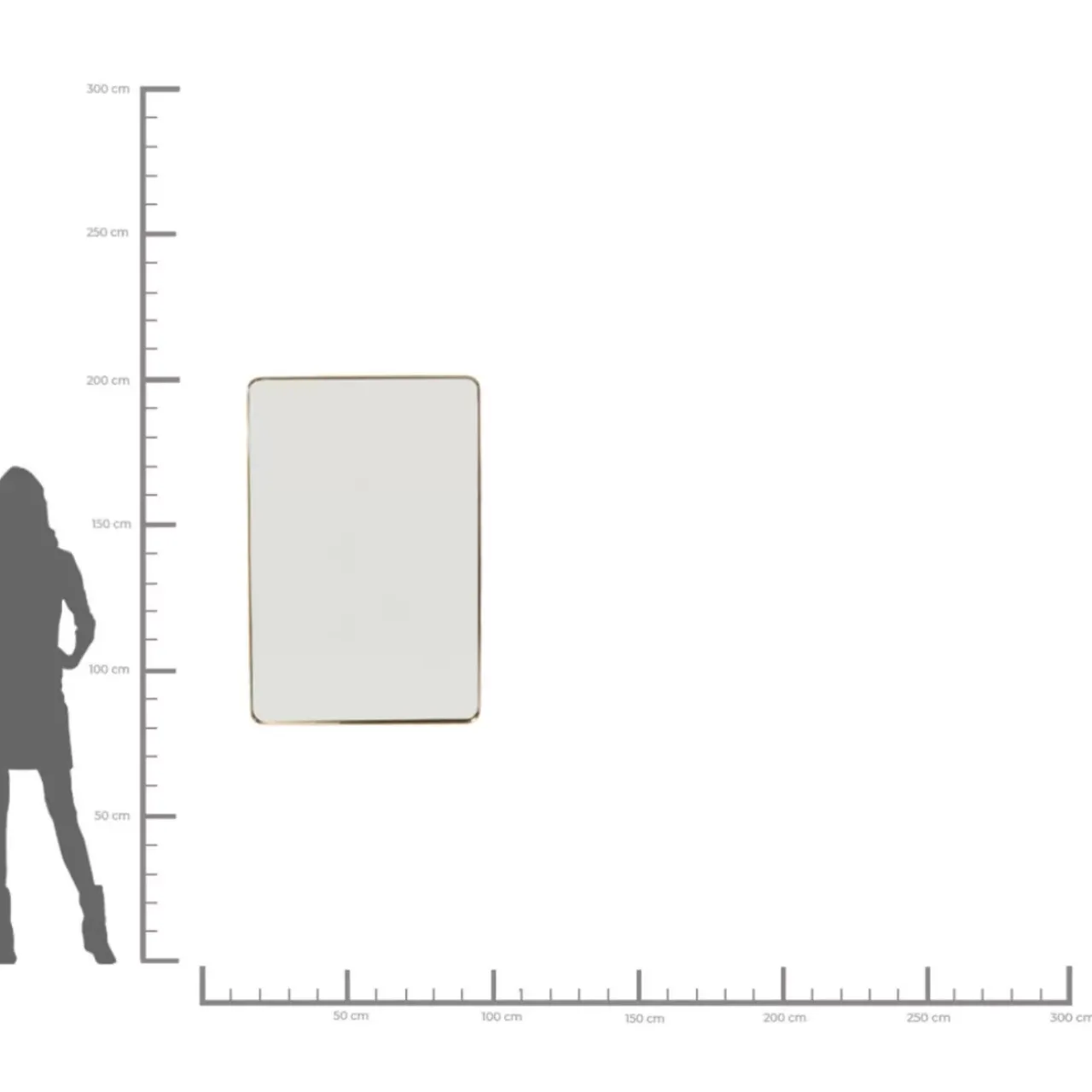 Spiegel|KARE Design Spiegel Curve Rectangular Brass 80X120Cm