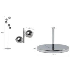 Steh & Bodenleuchten|KARE Design Stehleuchte Calotta Chrome 5Er