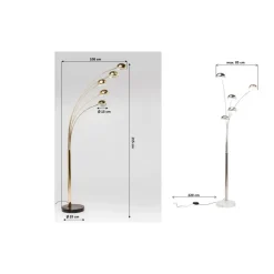 Steh & Bodenleuchten|KARE Design Stehleuchte Five Fingers Brass