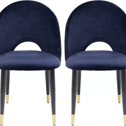 Stühle|KARE Design Stuhl Iris Velvet Blau (2/Set)