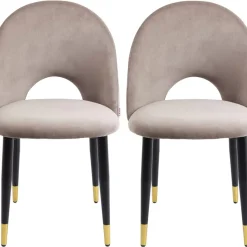 Stühle|KARE Design Stuhl Iris Velvet Taupe (2/Set)