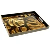 Geschirr & Tischaccessoires|KARE Design Tablett Monstera Gold